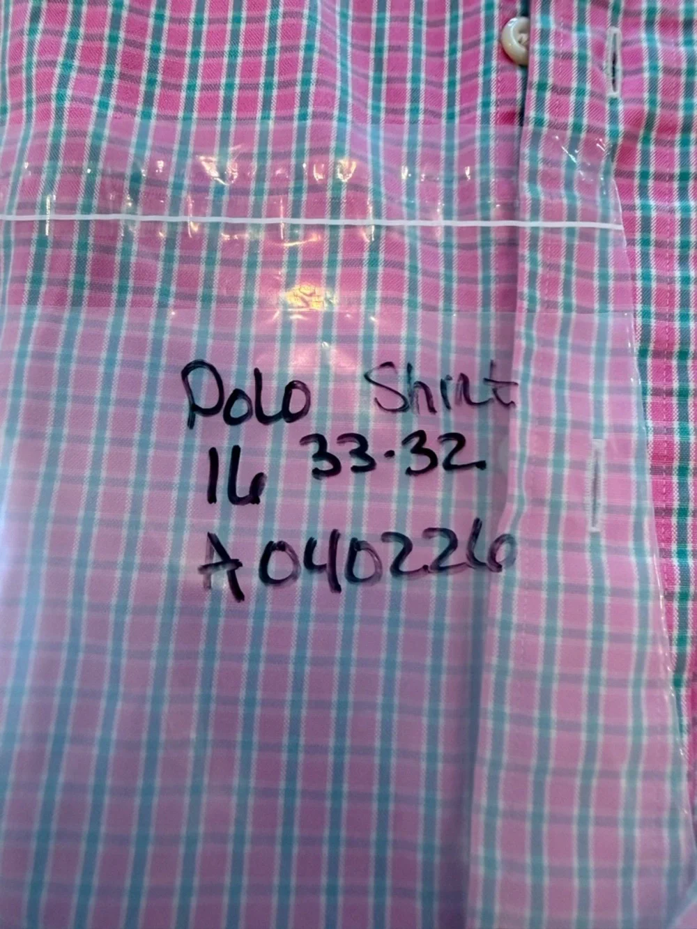 Polo Ralph Lauren Classic Fit Shirt 16 32/33 Pink Blue Plaid Button Down